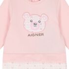 Baby Girls White & Pink Teddy Bear Babygrow, 3, hi-res