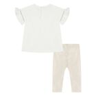 Younger Girls Ivory & Gold Leggings Set, 1, hi-res