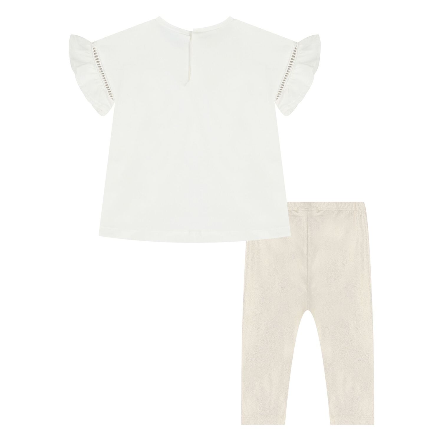 Younger Girls Ivory & Gold Leggings Set, 1, hi-res image number null