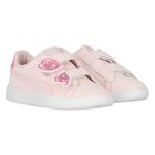 Girls Pink Logo Trainers, 1, hi-res