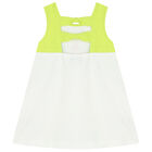 Younger Girls Ivory Graphic Dress, 1, hi-res