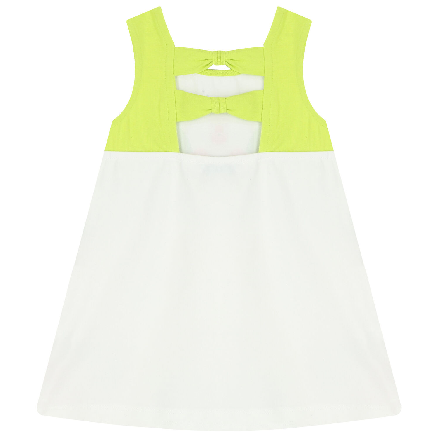 Younger Girls Ivory Graphic Dress, 1, hi-res