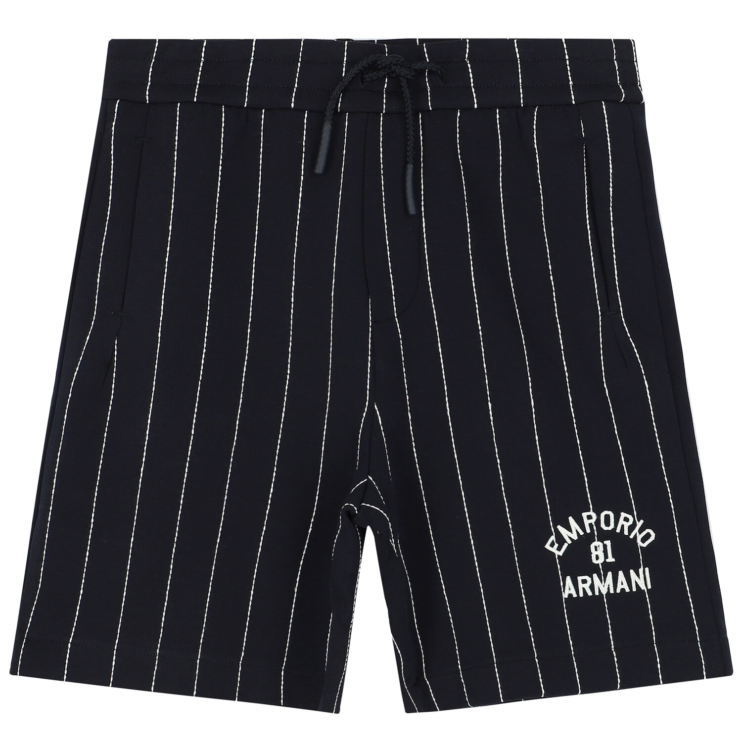 Boys Navy Blue Logo Shorts, 1, hi-res
