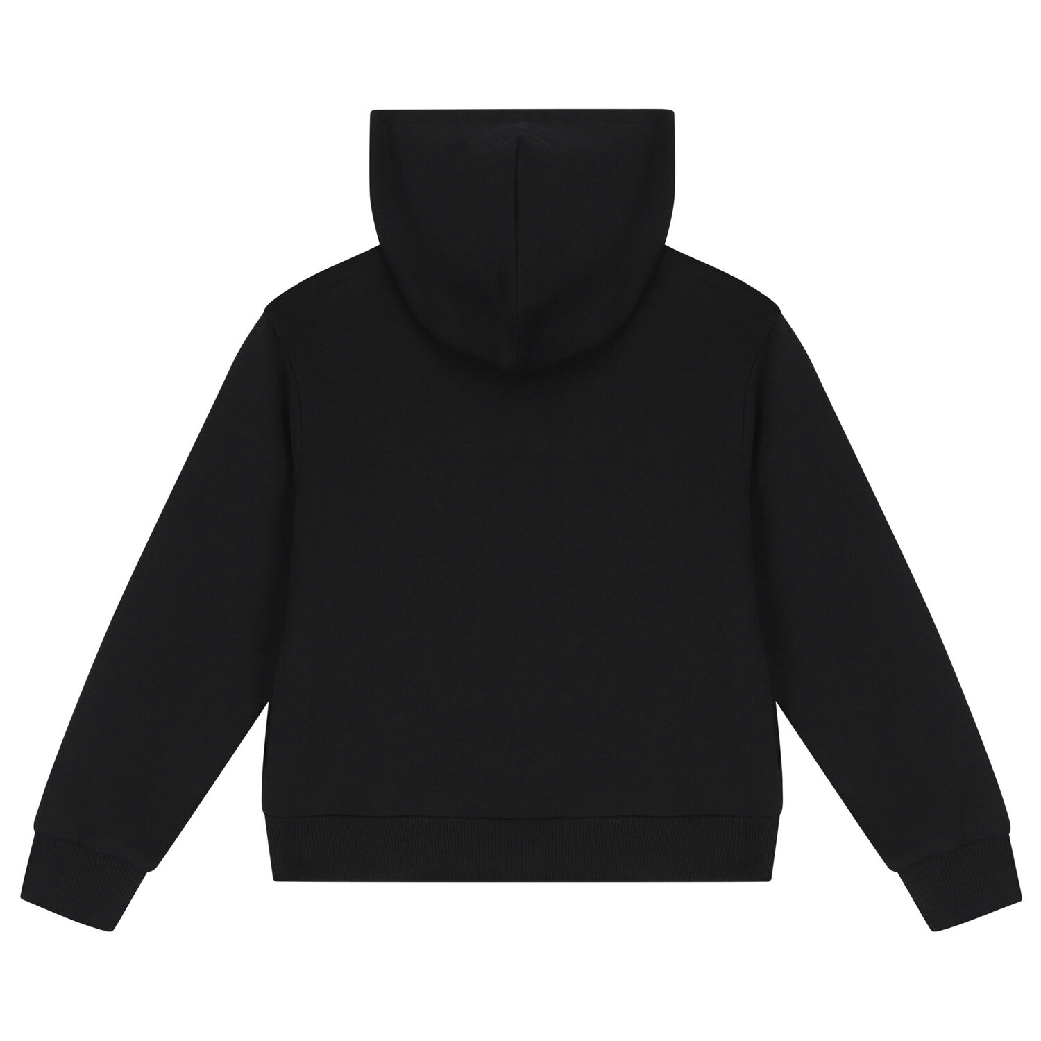 Black Logo Hooded Zip Up Top, 1, hi-res