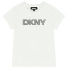 تي شيرت أبيض بشعار للبنات, 2, hi-res