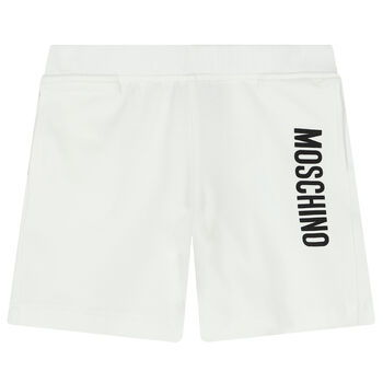 White Logo Shorts