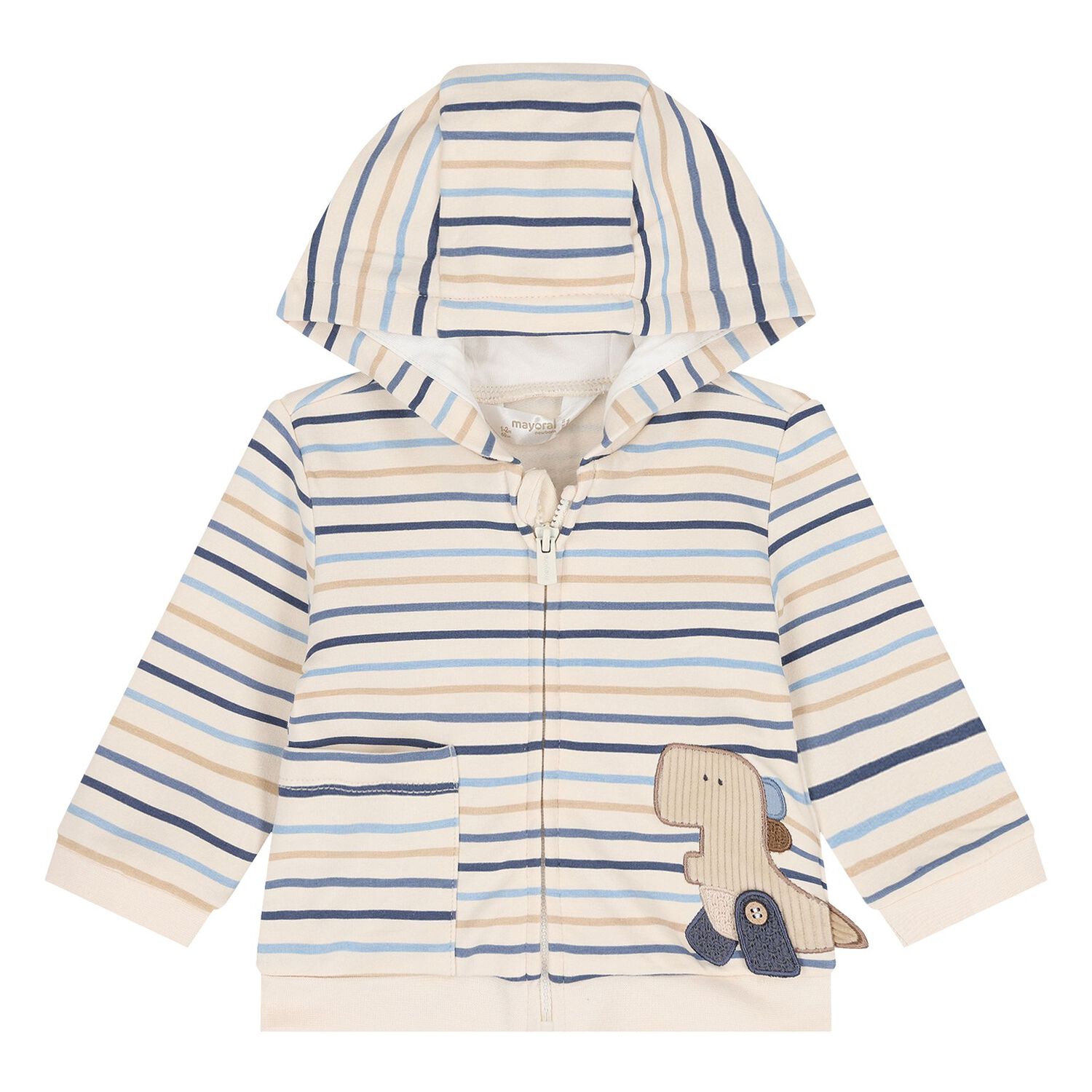 Baby Boys Blue, White & Beige Tracksuit Set (3 Piece), 1, hi-res
