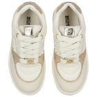 Girls Ivory & Gold Logo Trainers, 1, hi-res