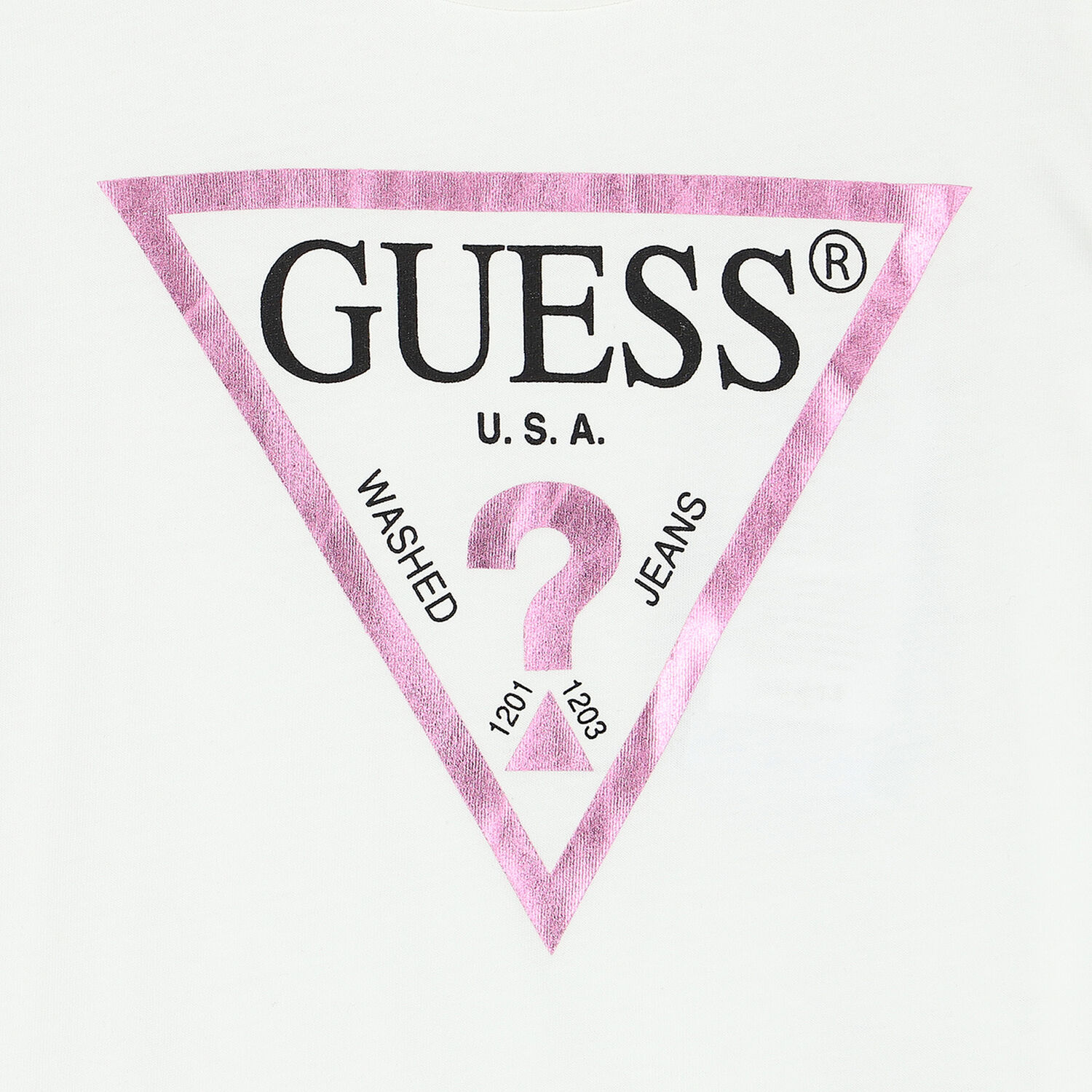 تيشيرت بالشعار باللون الأبيض للبنات, 1, hi-res