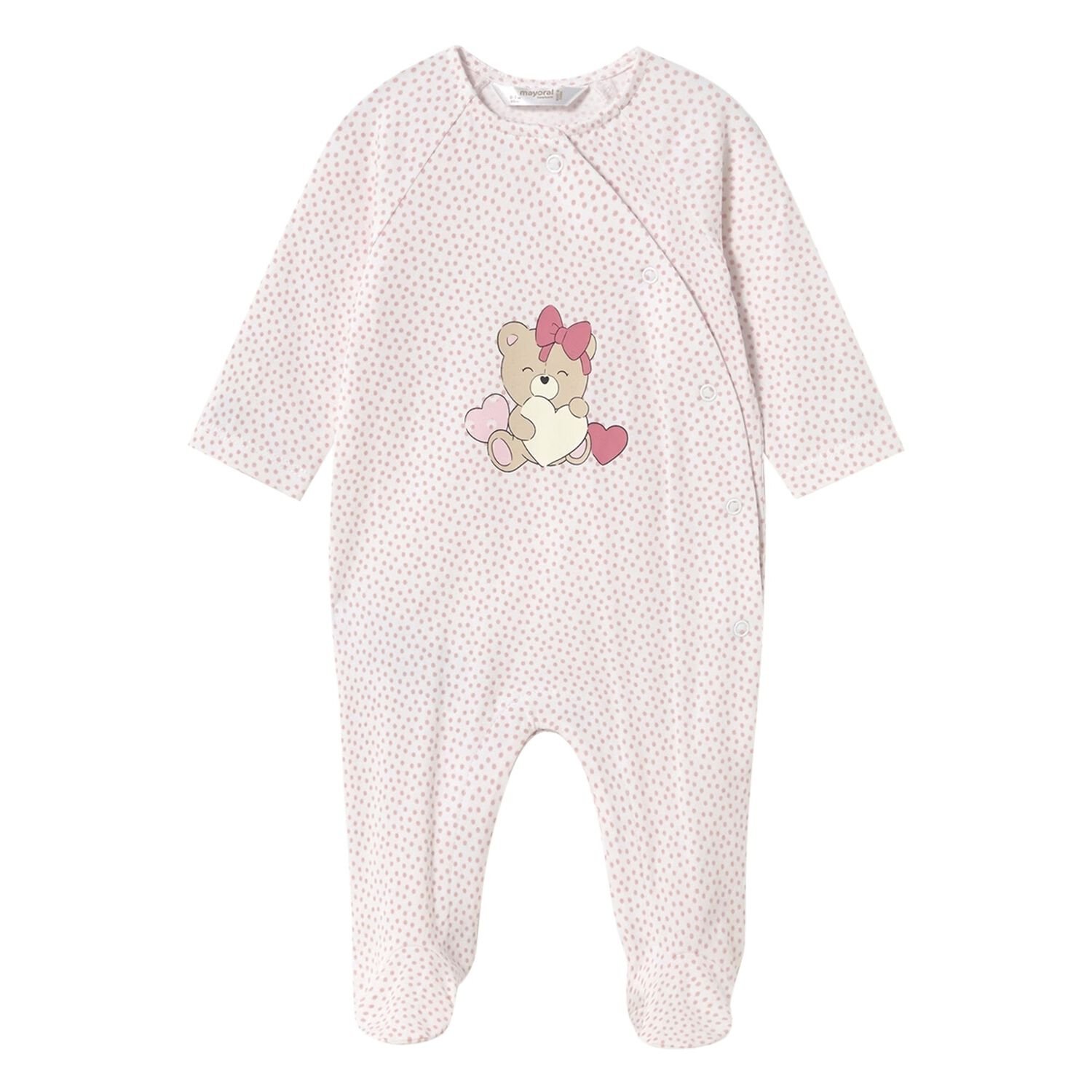 اوفرول بنات بطبعة دب و قلوب باللون الوردي, 3, hi-res