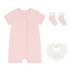 Baby Girls Pink Swan Romper Set, 3, hi-res