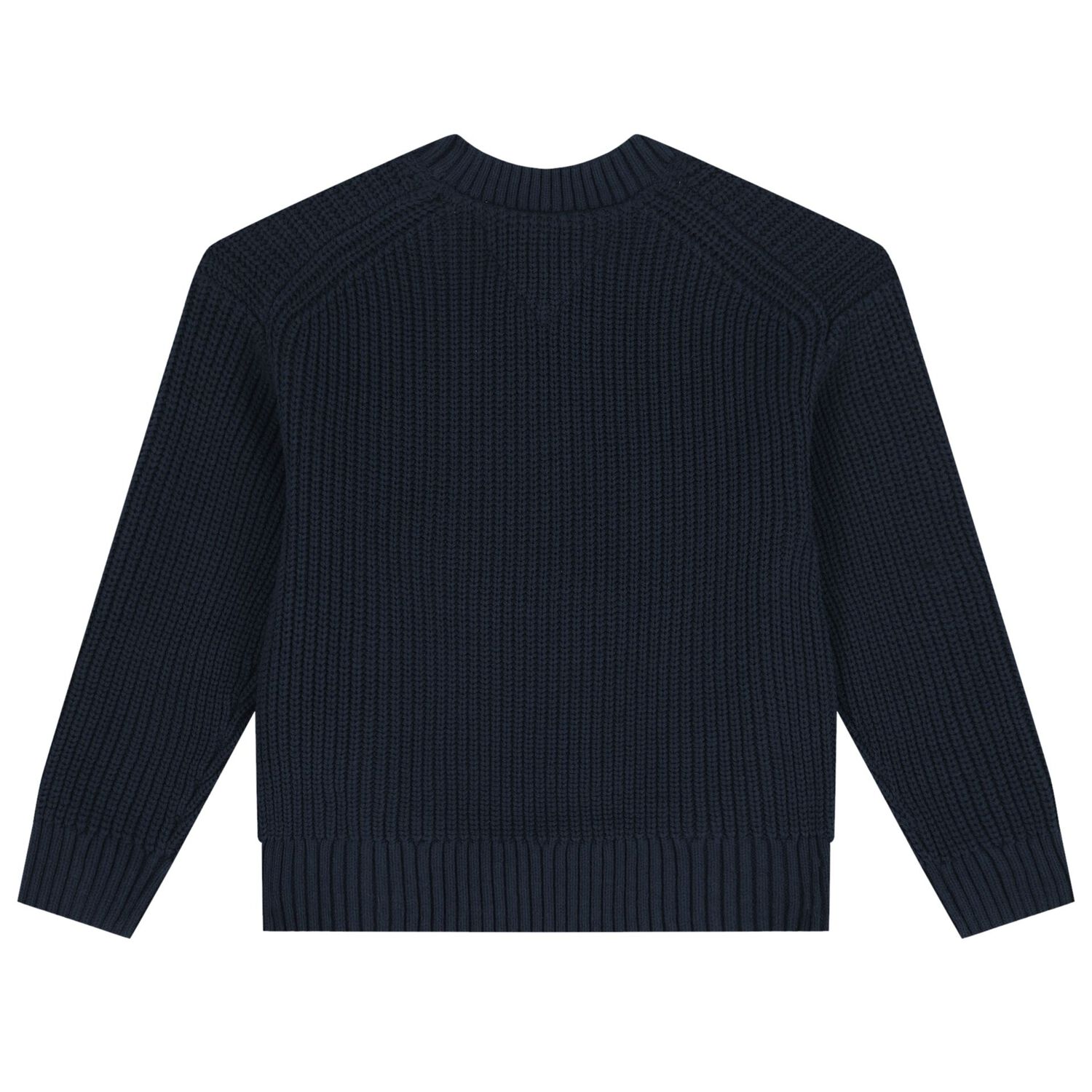 Boys Navy Blue Logo Knitted Sweater, 1, hi-res