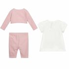 Younger Girls Pink & White Leggings Set, 1, hi-res