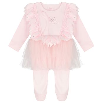Baby Girls Pink Swan Tutu Babygrow