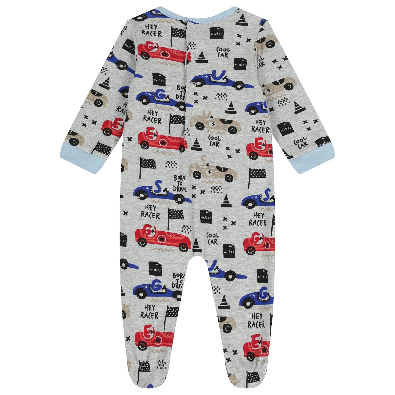 Baby Boys Grey Logo Babygrow, 1, hi-res