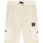 Boys Ivory Cargo Joggers, 1, hi-res
