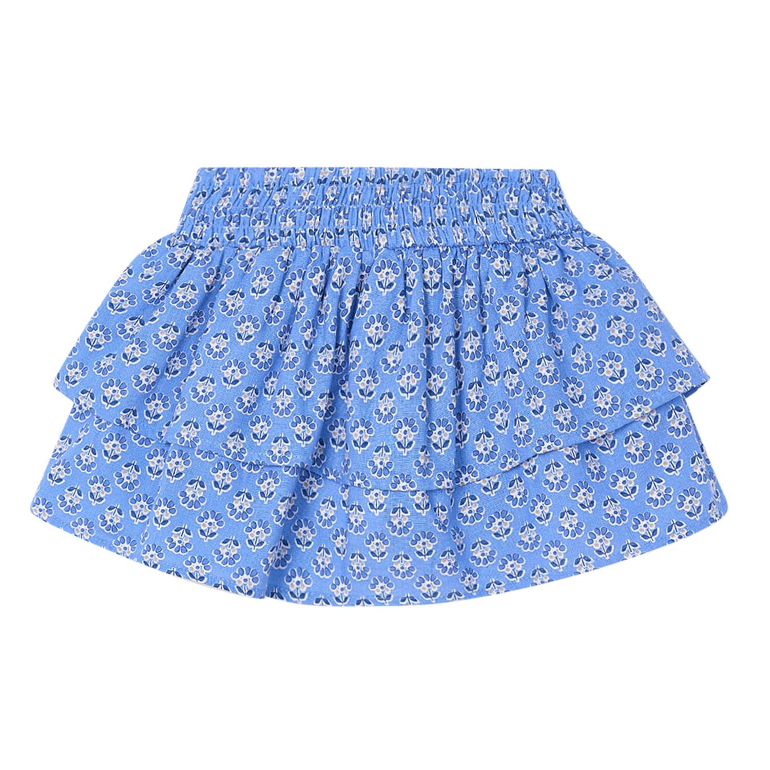 Girls Blue Floral Skirt, 2, hi-res image number null