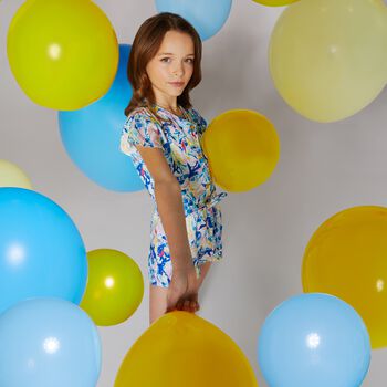 Girls Multi-Coloured Logo Playsuit