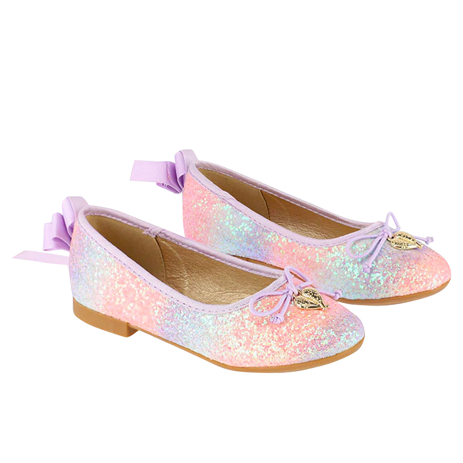 Girls Lilac Rainbow Glitter Shoes, 2, hi-res image number null