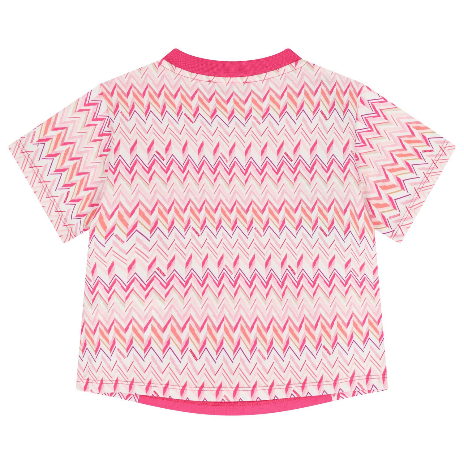 Girls White & Pink Logo Zig Zag T-Shirt, 2, hi-res