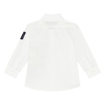 Younger Boys White Logo Shirt