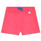 Boys Neon Pink Swim Shorts, 1, hi-res