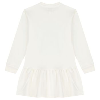 Girls Ivory Teddy Bear Logo Dress