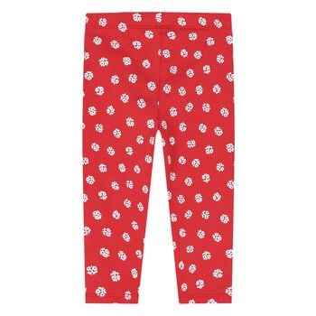 Younger Girls Red Floral Leggings
