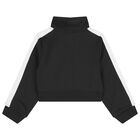 Girls Black Logo Zip Up Top, 1, hi-res