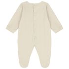 Beige & White Teddy Bear Babygrow , 1, hi-res