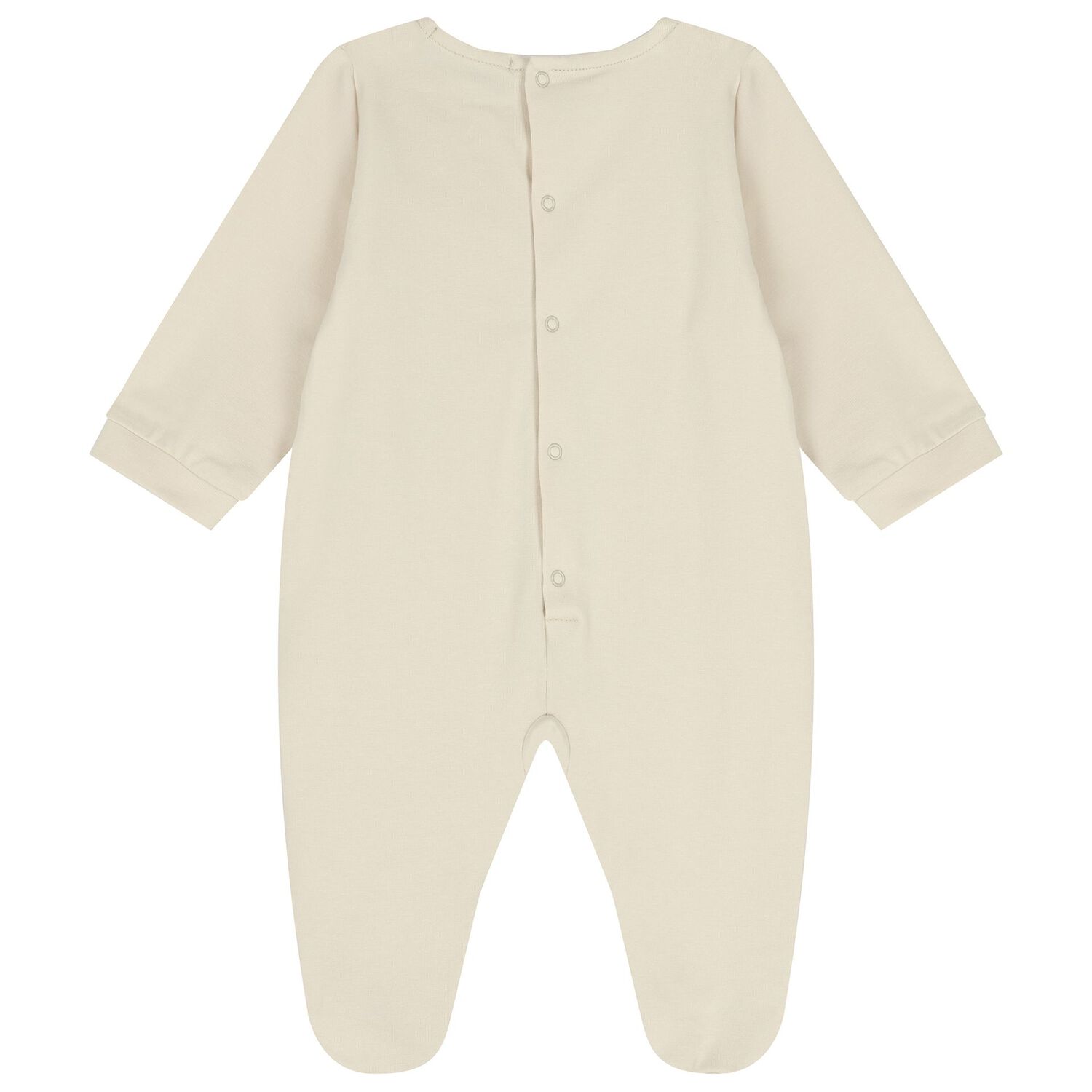 Beige & White Teddy Bear Babygrow , 1, hi-res