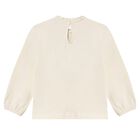 Younger Girls Ivory Long Sleeve Top, 1, hi-res
