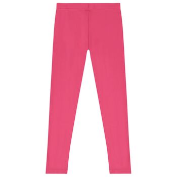 Girls Pink Logo Leggings