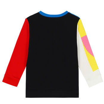 Girls White & Black Logo Sweatshirt