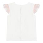 طقم تنوره بنات من التول باللون الابيض والوردى , 2, hi-res