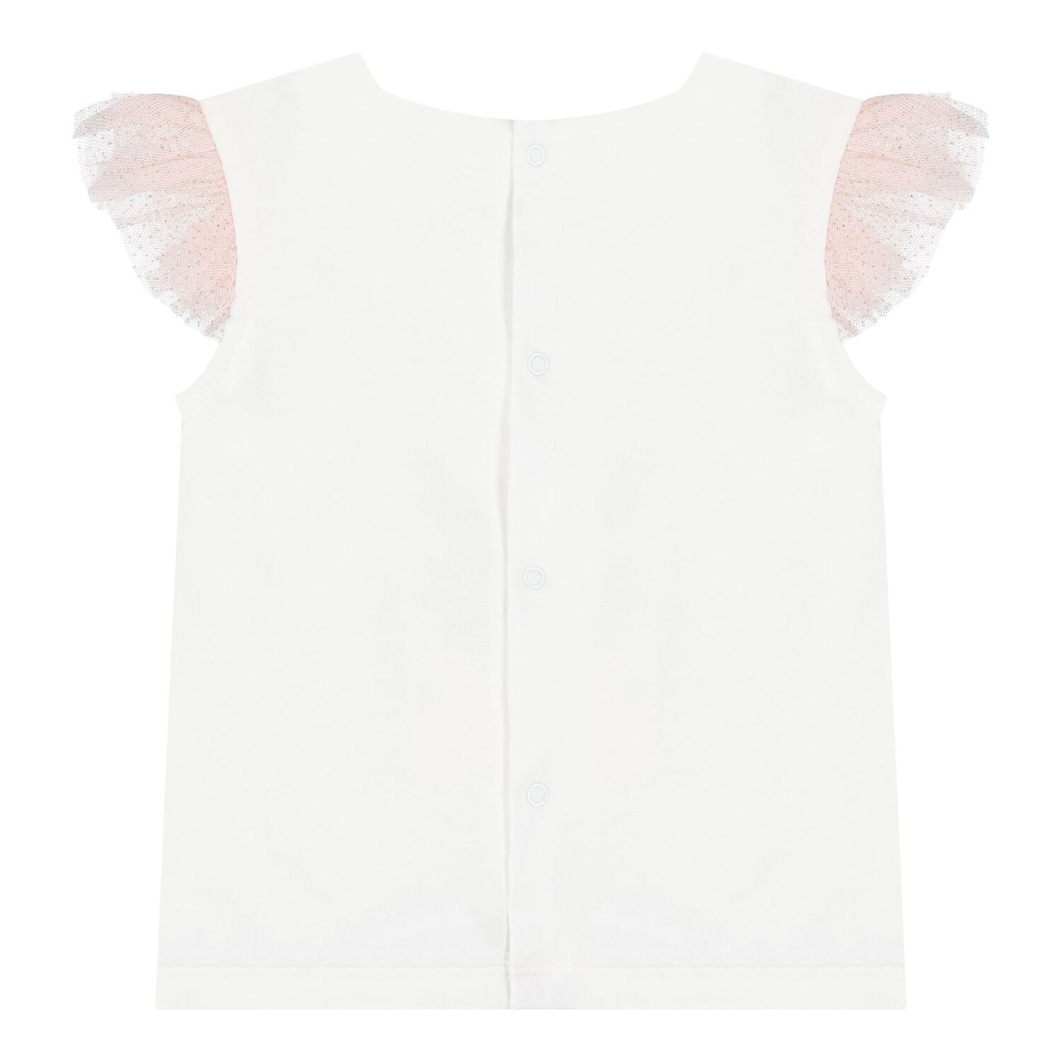 طقم تنوره بنات من التول باللون الابيض والوردى , 2, hi-res