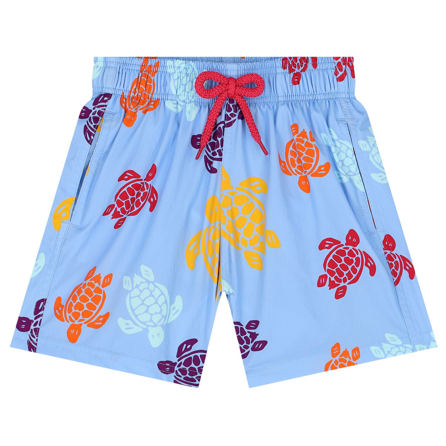 Boys Blue Turtle Swim Shorts, 1, hi-res