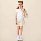 شورت منقط باللون الذهبي للبنات, 1, hi-res