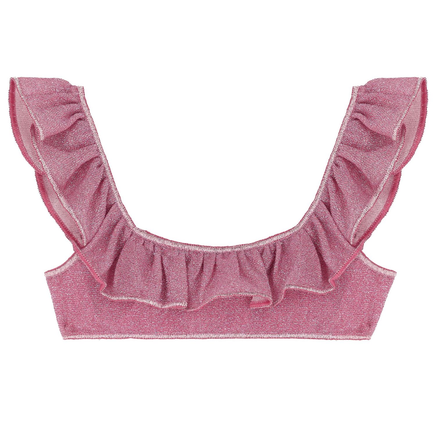 Girls Pink Lumiere Ruffle Bikini, 1, hi-res image number null