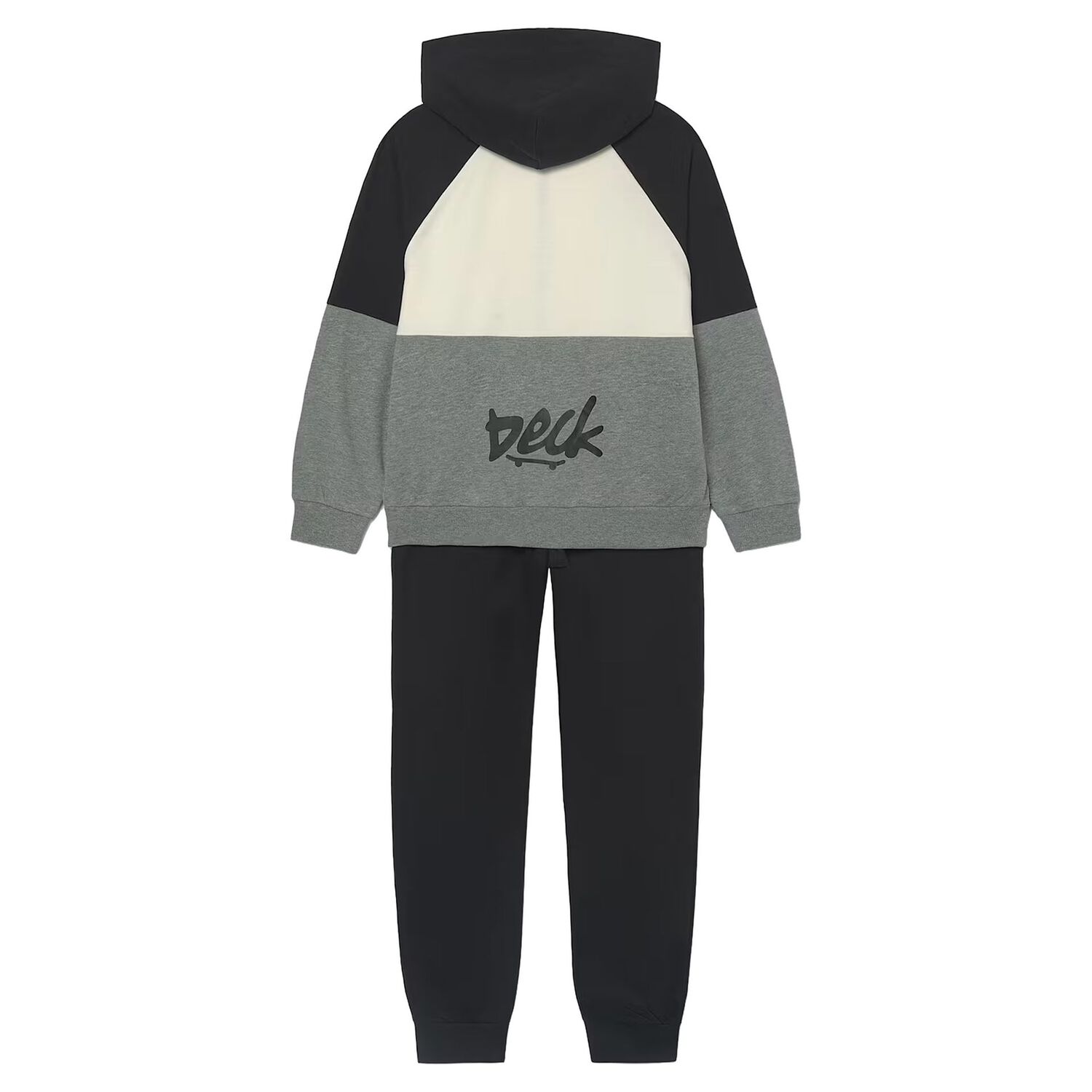 Boys Black, Ivory & Grey Tracksuit, 1, hi-res