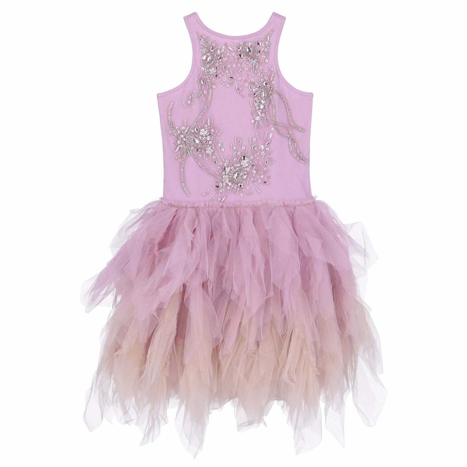 Girls Lilac Tulle Dress, 1, hi-res