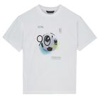 Boys White Football T-Shirt, 3, hi-res