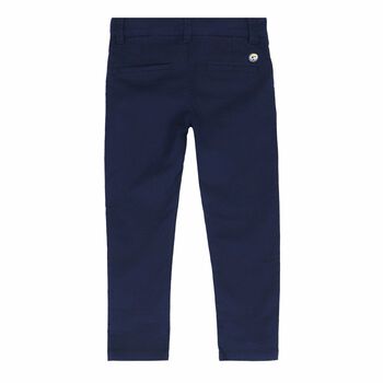 Boys Navy Blue Linen Trousers