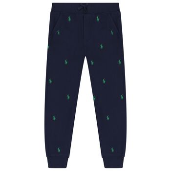 Boys Navy Blue Logo Joggers
