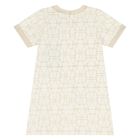Younger Girls Ivory & Gold Logo Dress, 1, hi-res