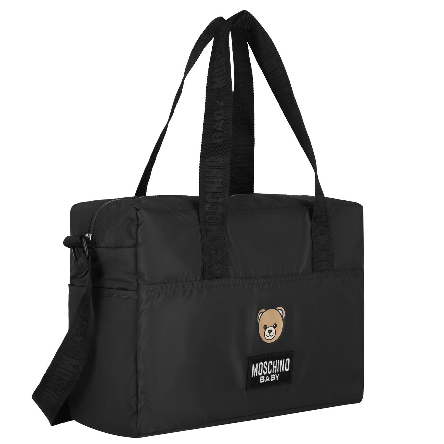Black Teddy Bear Baby Changing Bag, 3, hi-res