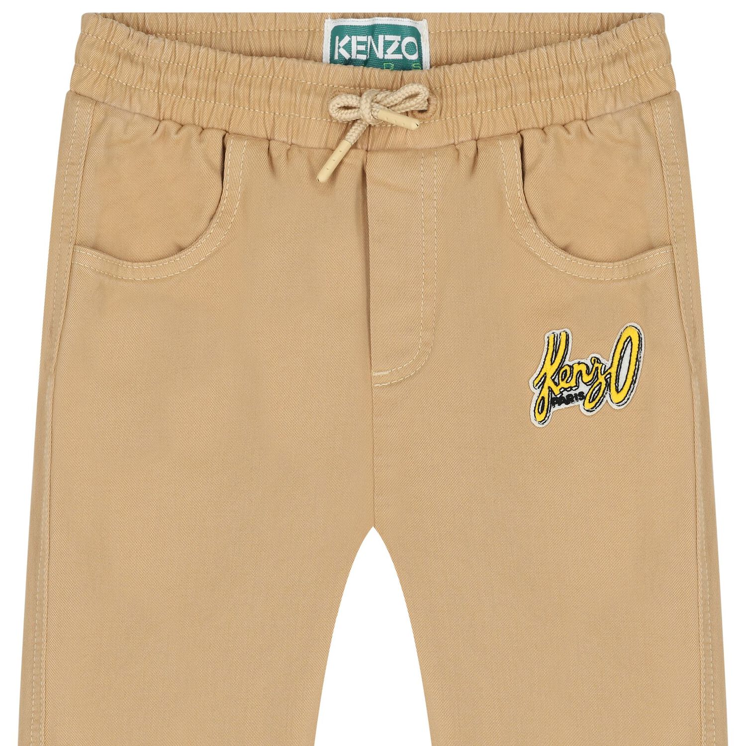 Younger Boys Beige Logo Trousers, 1, hi-res image number null