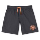 Boys Grey Logo Swim Shorts, 1, hi-res