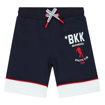 Boys Navy & White Logo Short