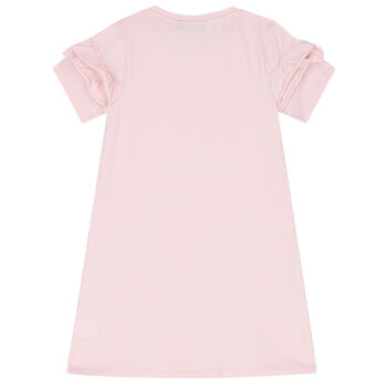 Girls Pink Bear Logo Dress